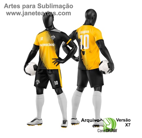 Arte Vetor Camisa e Short de Time de Futebol Amador