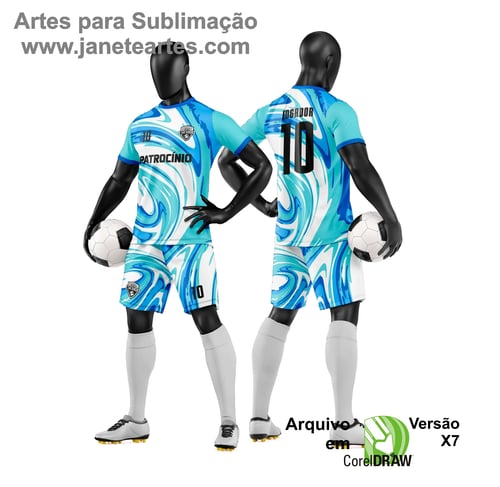 Arte Vetor Camisa e Short de Time de Futebol Amador