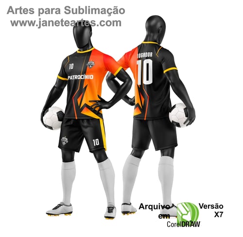 Arte Vetor Camisa e Short de Time de Futebol Amador