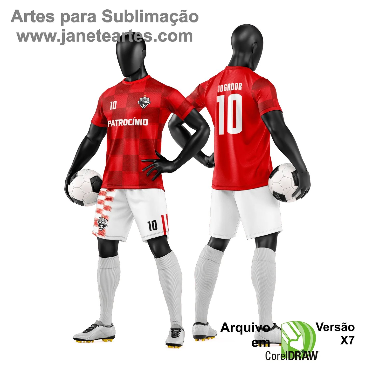 Arte Vetor Camisa e Short de Time de Futebol Amador