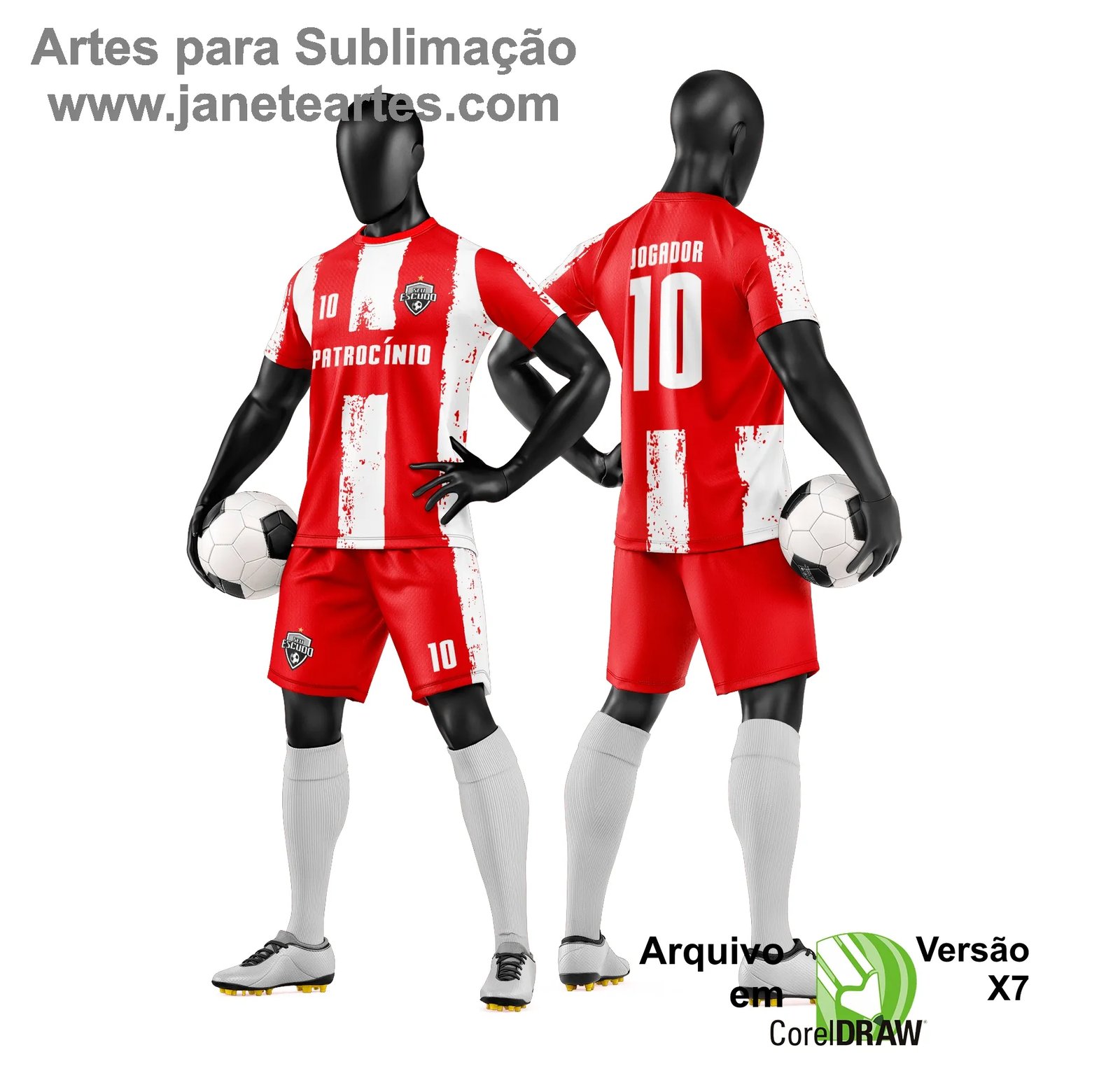 Arte Vetor Camisa e Short de Time de Futebol Amador