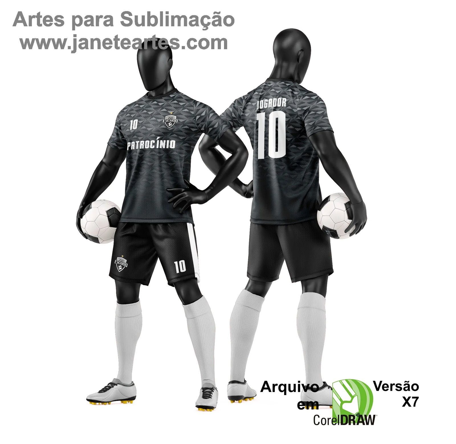 Arte Vetor Camisa e Short de Time de Futebol Amador