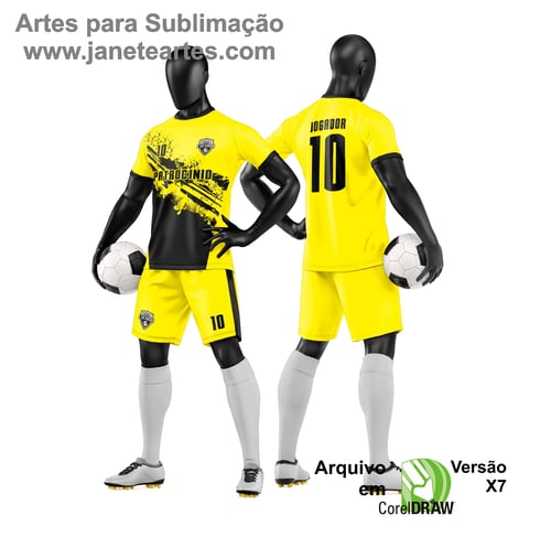 Arte Vetor Camisa e Short de Time de Futebol Amador