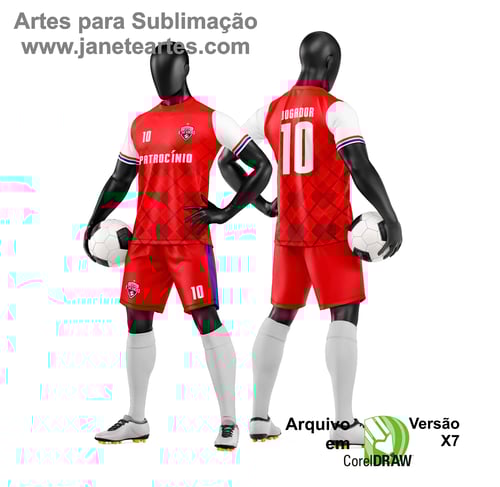 Arte Vetor Camisa e Short de Time de Futebol Amador