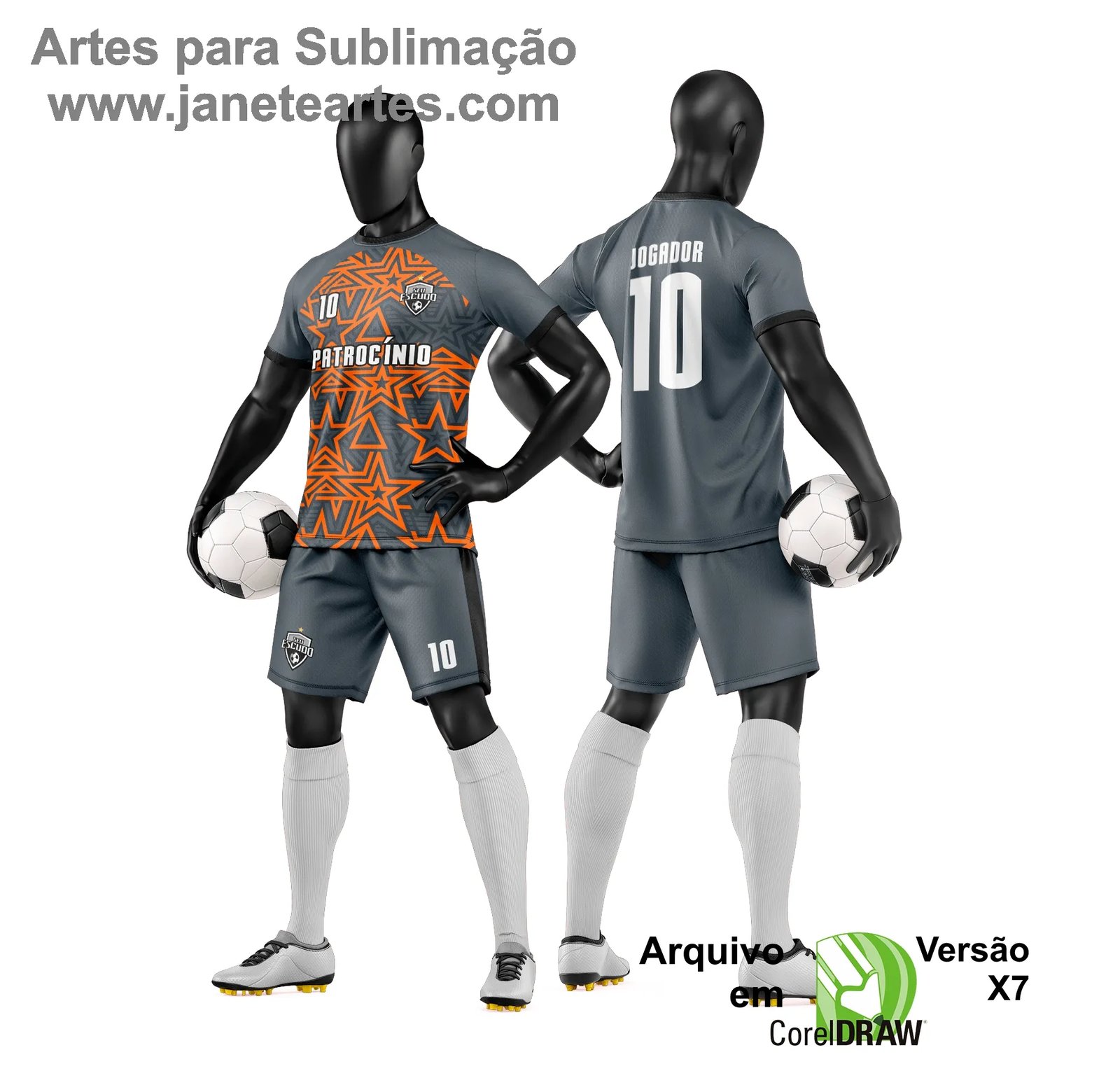 Arte Vetor Camisa e Short de Time de Futebol Amador