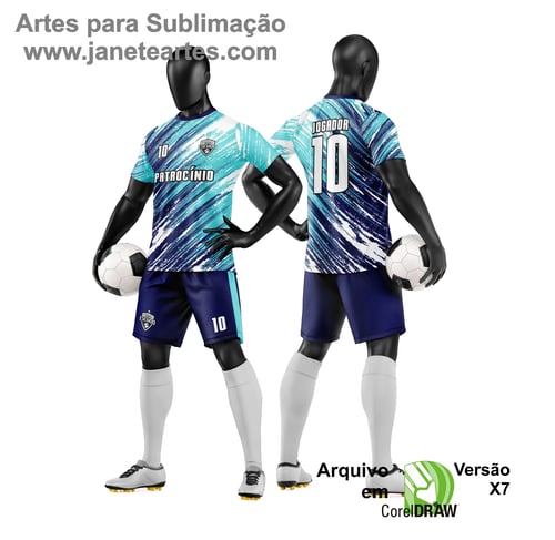 Arte Vetor Camisa e Short de Time de Futebol Amador