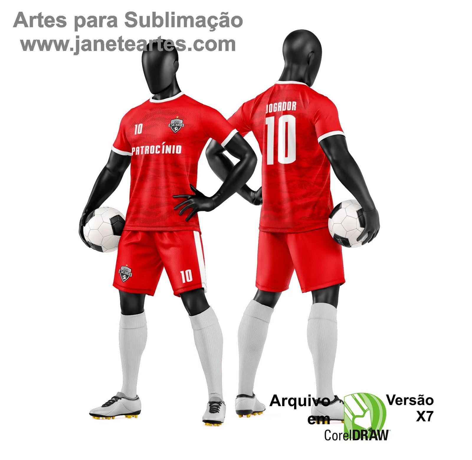 Arte Vetor Camisa e Short de Time de Futebol Amador