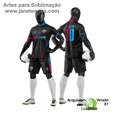 Arte Vetor Camisa e Short de Time de Futebol Amador