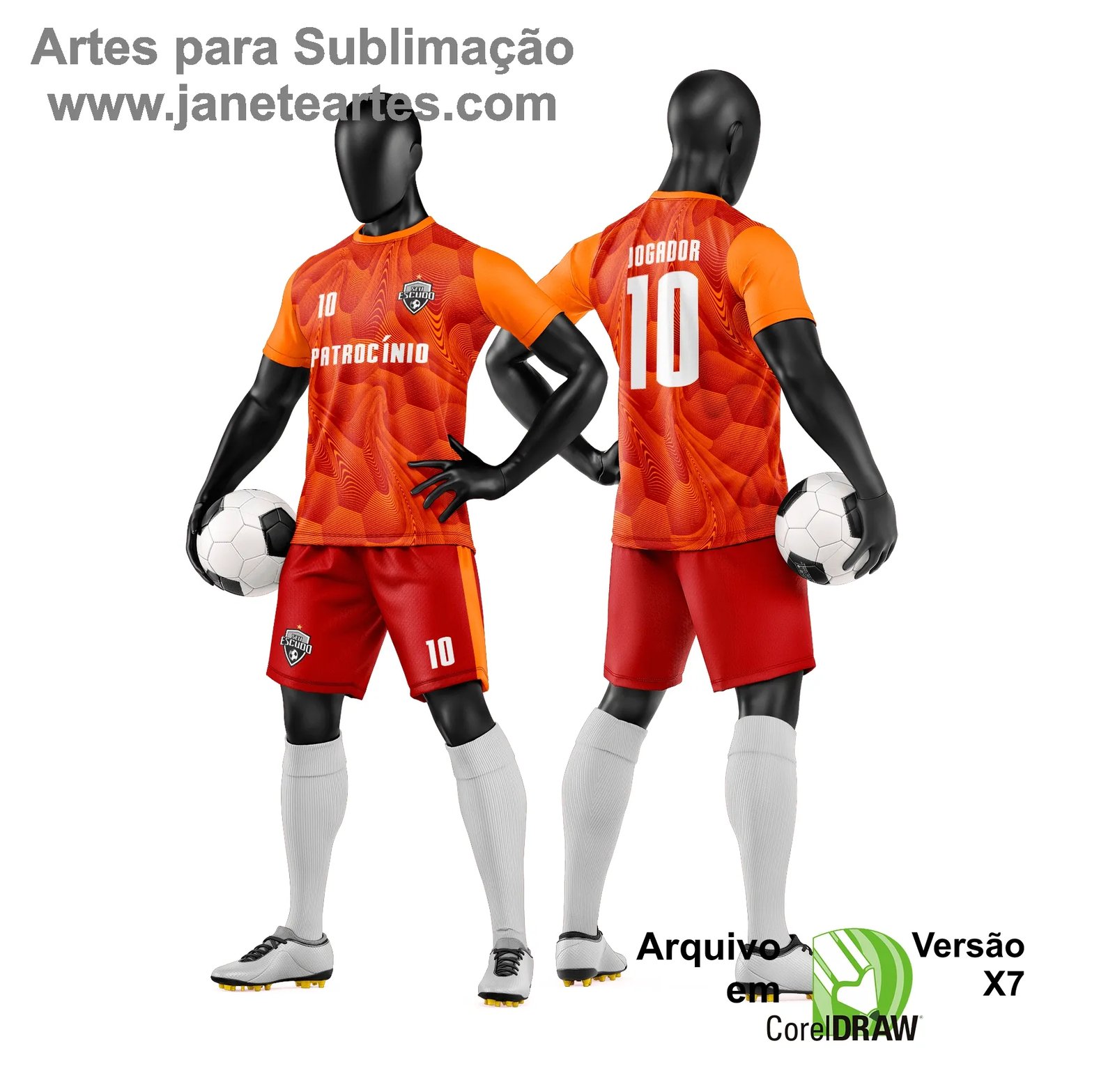 Arte Vetor Camisa e Short de Time de Futebol Amador