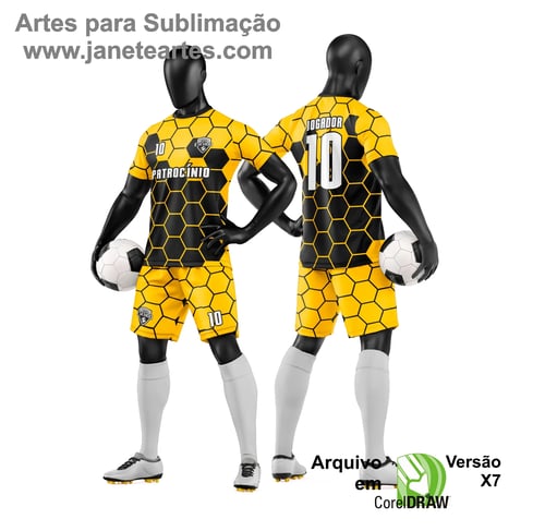 Arte Vetor Camisa e Short de Time de Futebol Amador