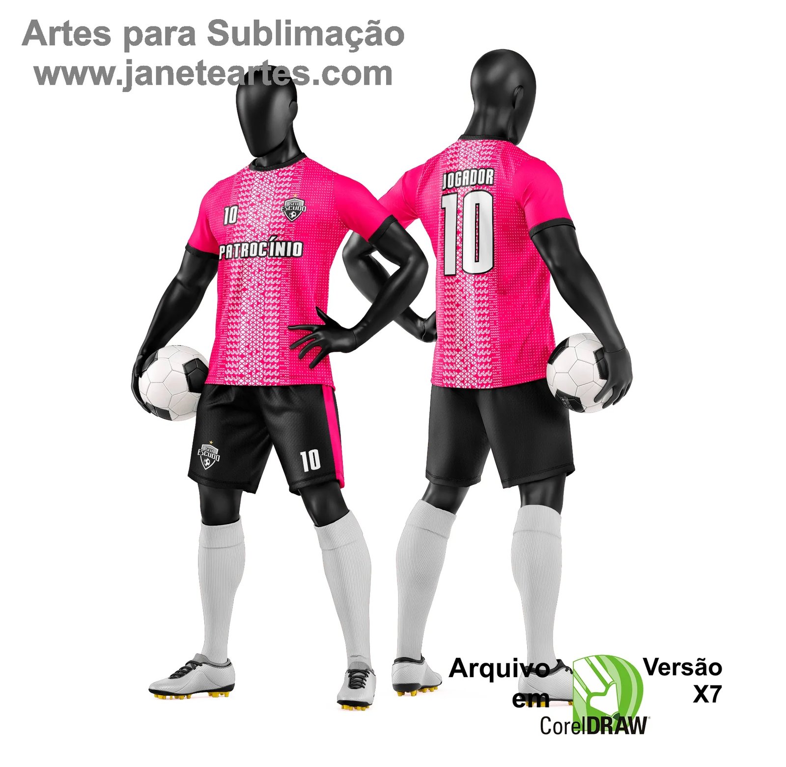 Arte Vetor Camisa e Short de Time de Futebol Amador