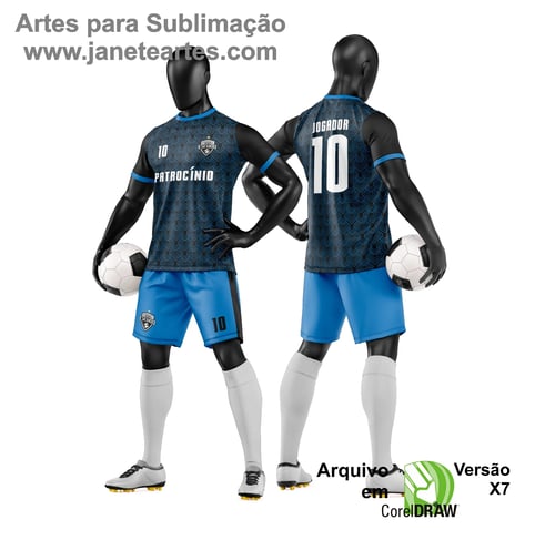 Arte Vetor Camisa e Short de Time de Futebol Amador