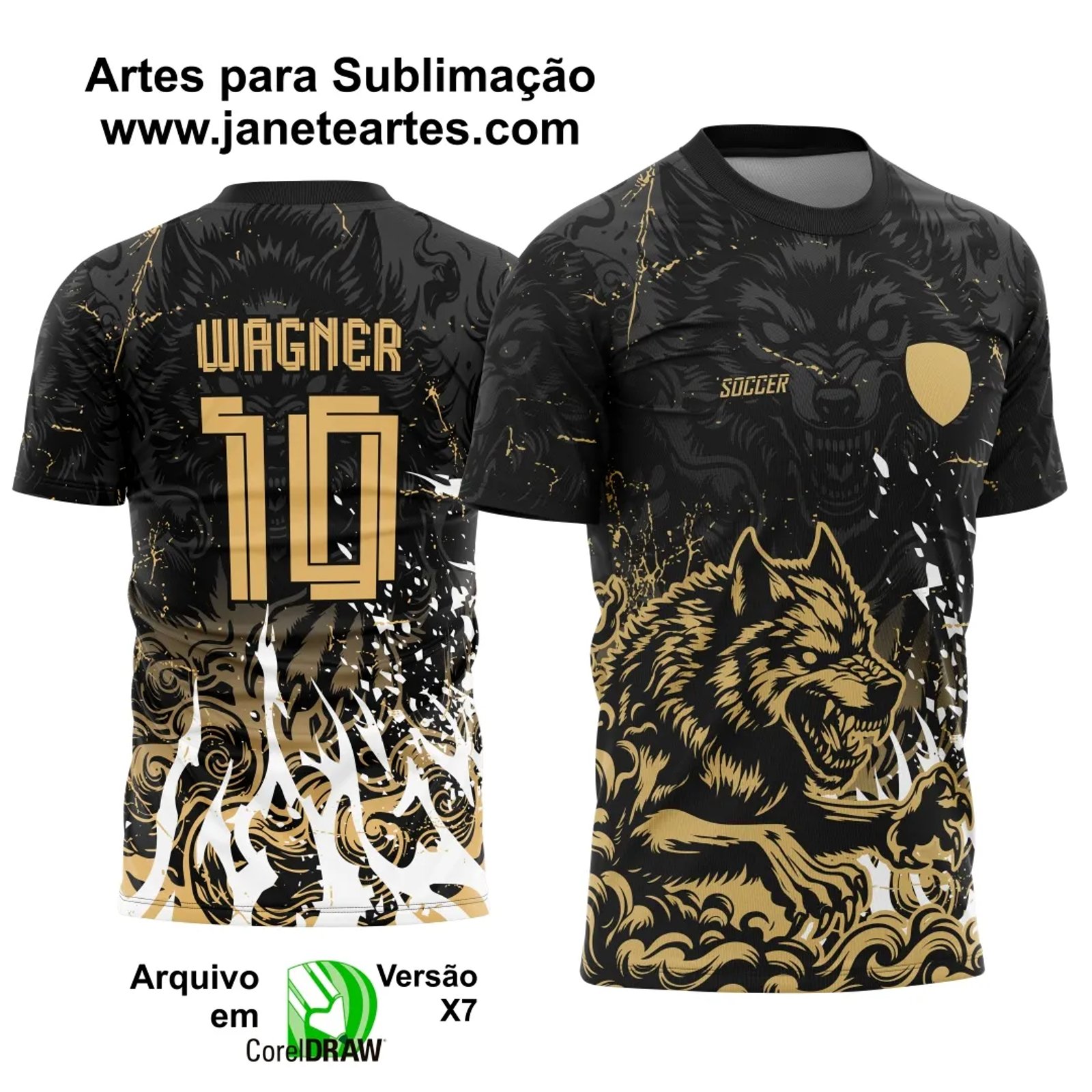 Arte Estampa Camisa Interclasse Lobo