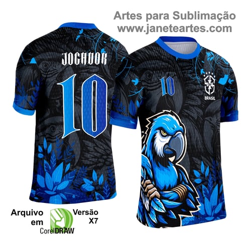 Arte Template Camisa de Interclasse Arara Azul