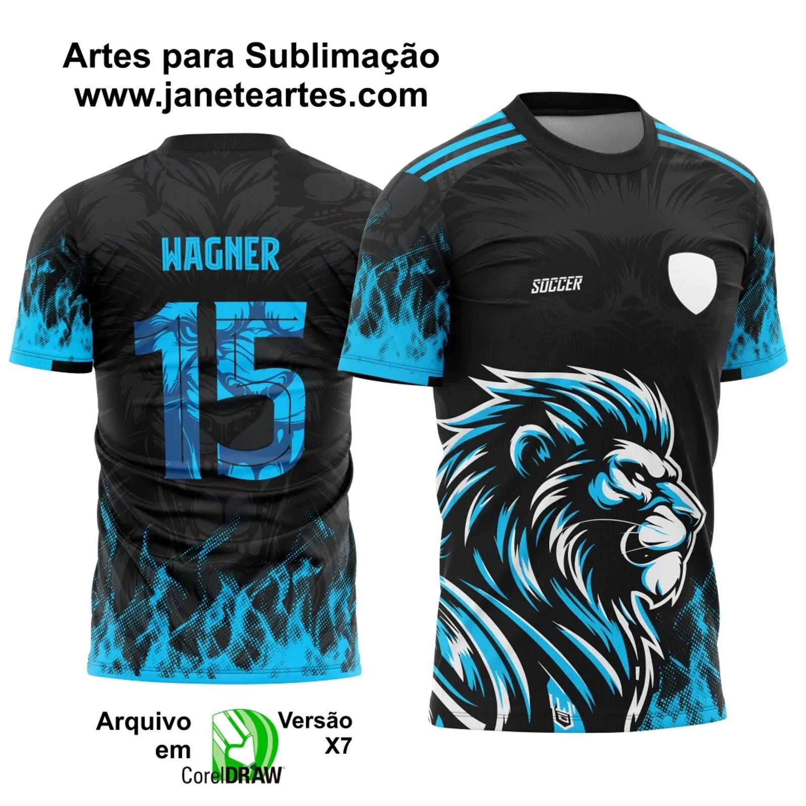 Arte - Camisa de Interclasse - Leão Azul