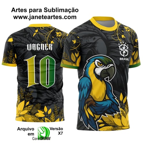 Arte Template Camisa de Interclasse Arara Azul