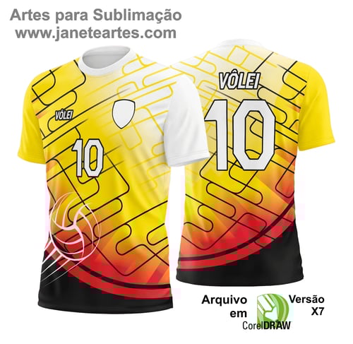 Arte Vetor Camisa de Vôlei - Estampa Camisa de Vôlei