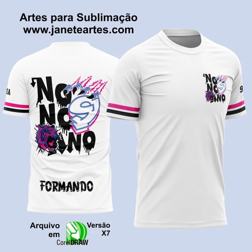Arte Vetor Camisa Formandos Nono Ano 2025: Tigre Azul e Rosa