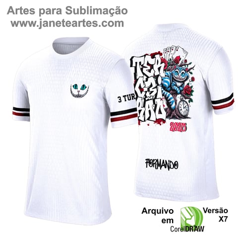 Arte Vetor Camisa Terceirão Alice no País das Maravilhas