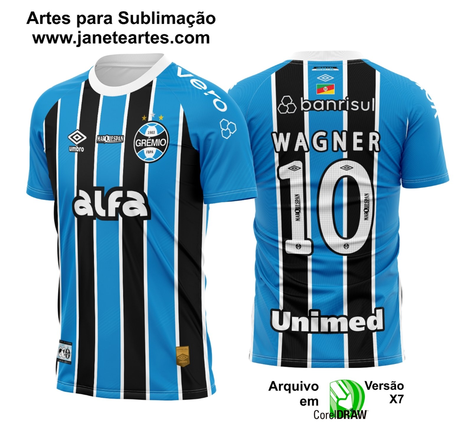 Arte Vetor Camisa Grêmio Titular 2025 - 2026
