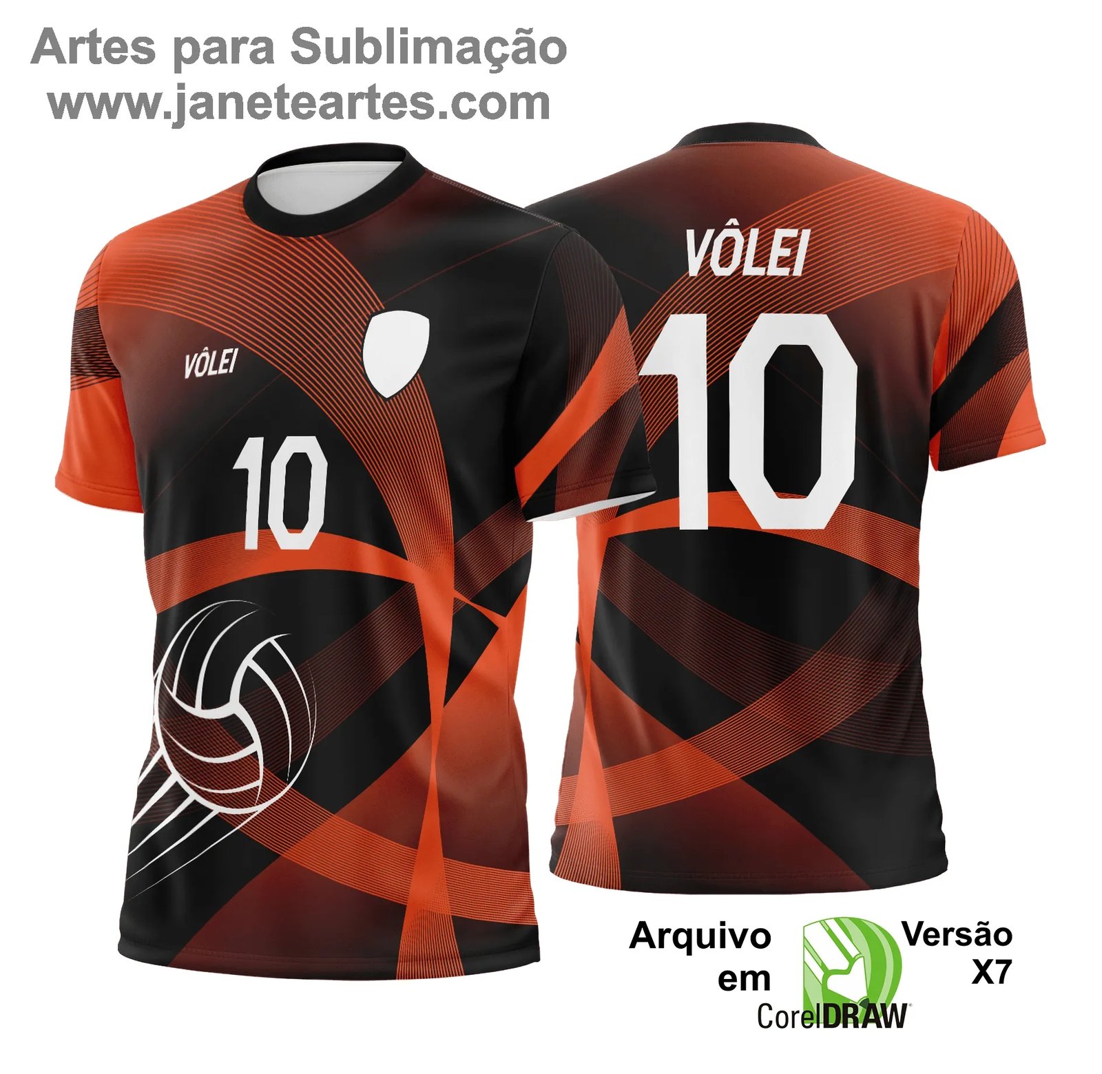 Arte Vetor Camisa de Vôlei - Estampa Camisa de Vôlei