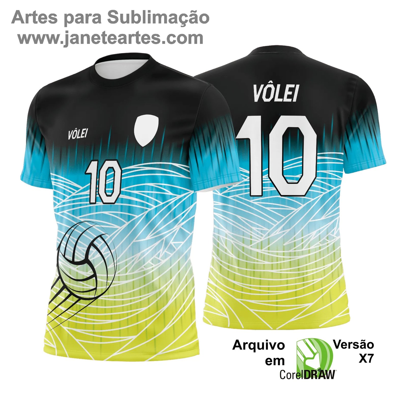 Arte Vetor Camisa de Vôlei - Estampa Camisa de Vôlei
