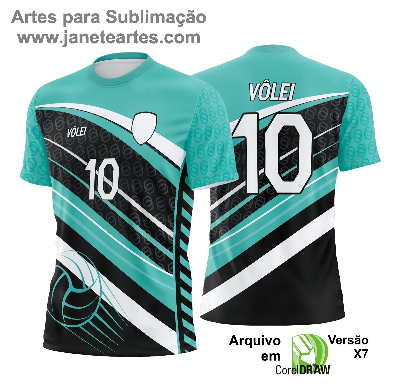 Arte Vetor Camisa de Vôlei - Estampa Camisa de Vôlei