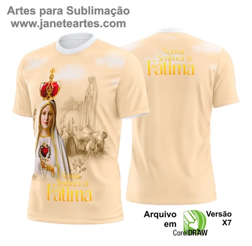 Arte Estampa Camisa Religião Nossa Senhora de Fátima 2025