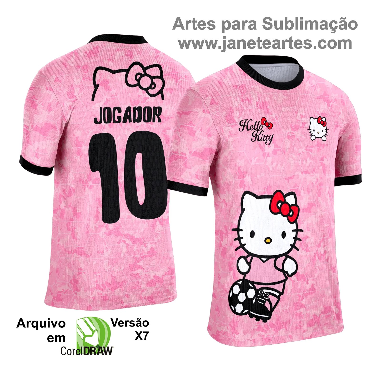 Arte Vetor Camisa de Interclasse Hello Kitty - Janete Artes