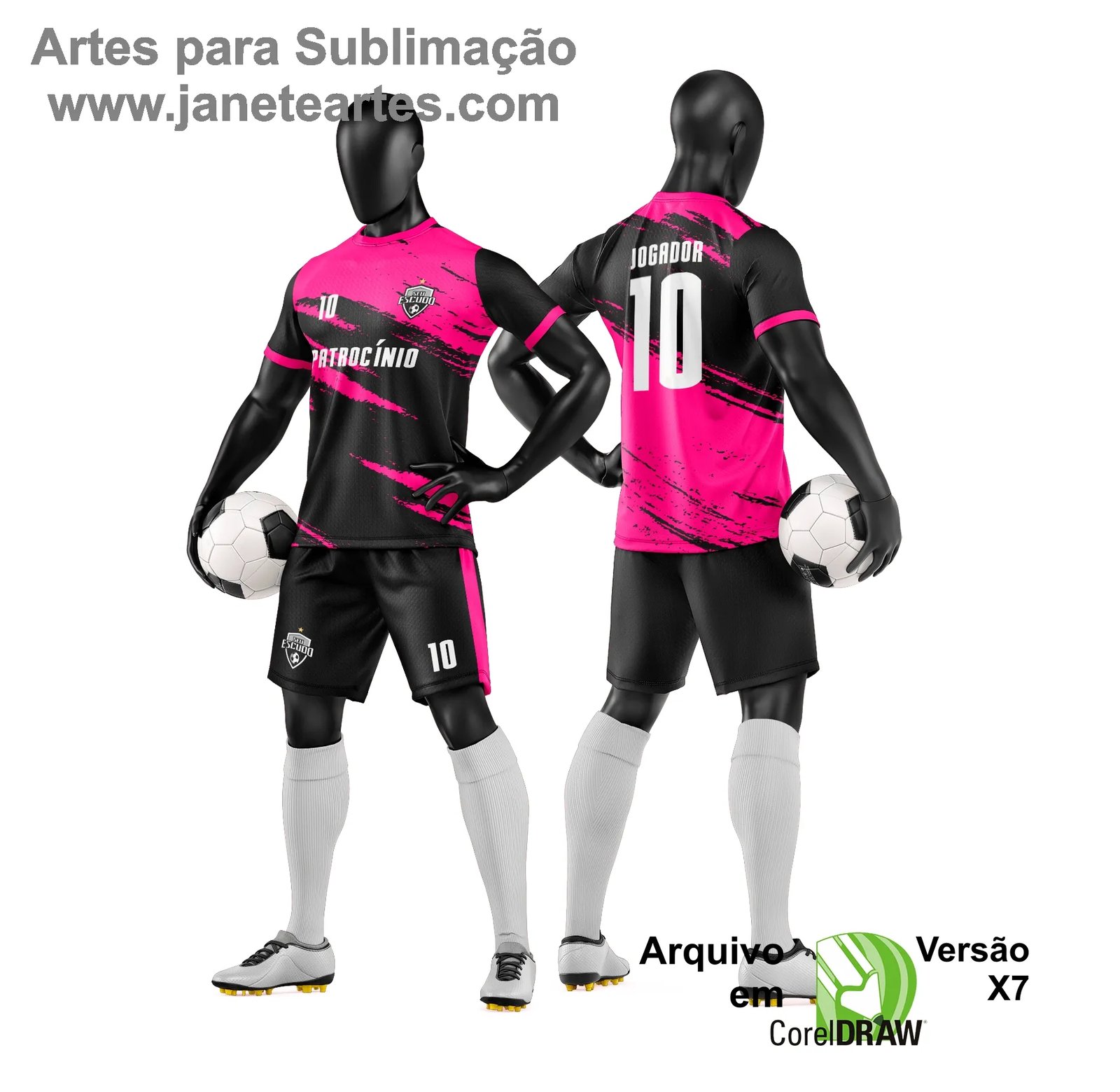 Arte Vetor Camisa e Short de Time de Futebol Amador