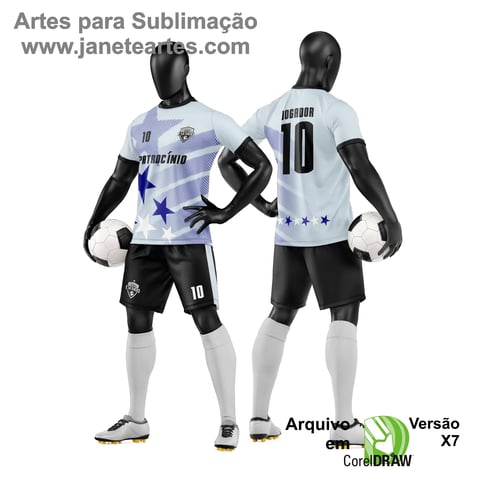 Arte Vetor Camisa e Short de Time de Futebol Amador