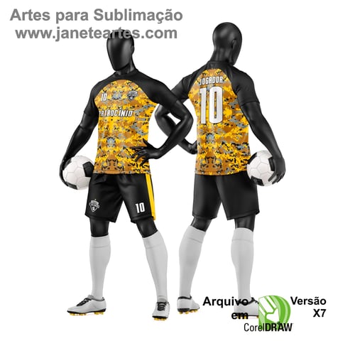 Arte Vetor Camisa e Short de Time de Futebol Amador