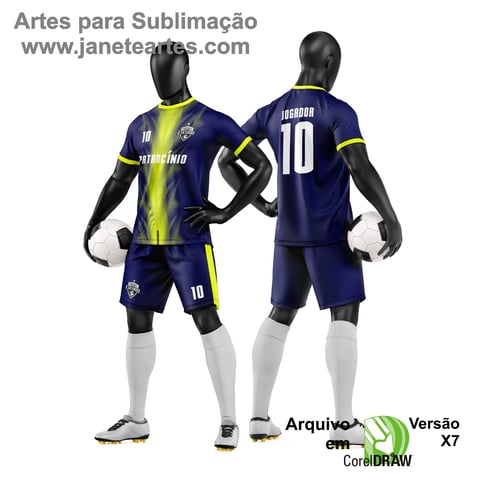Arte Vetor Camisa e Short de Time de Futebol Amador