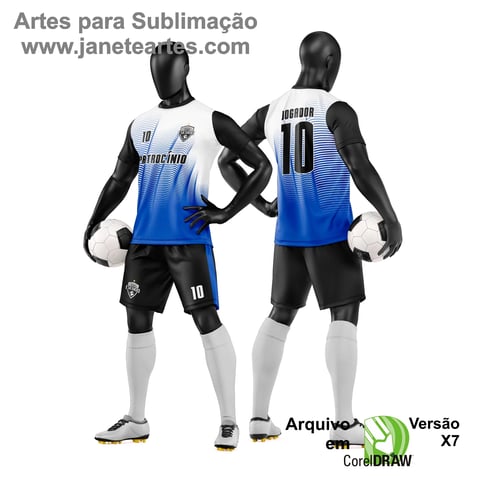 Arte Vetor Camisa e Short de Time de Futebol Amador