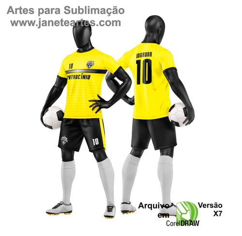 Arte Vetor Camisa e Short de Time de Futebol Amador