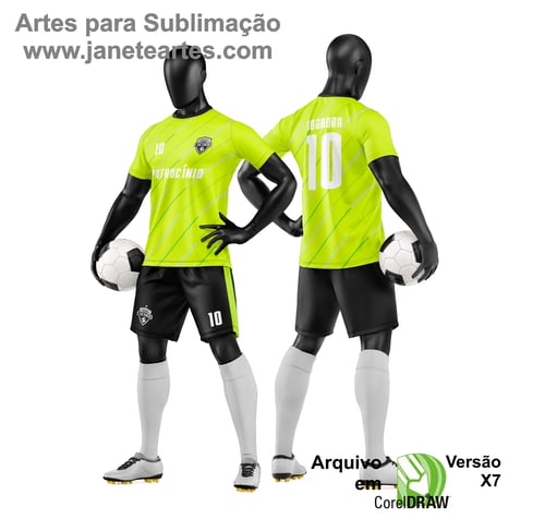 Arte Vetor Camisa e Short de Time de Futebol Amador