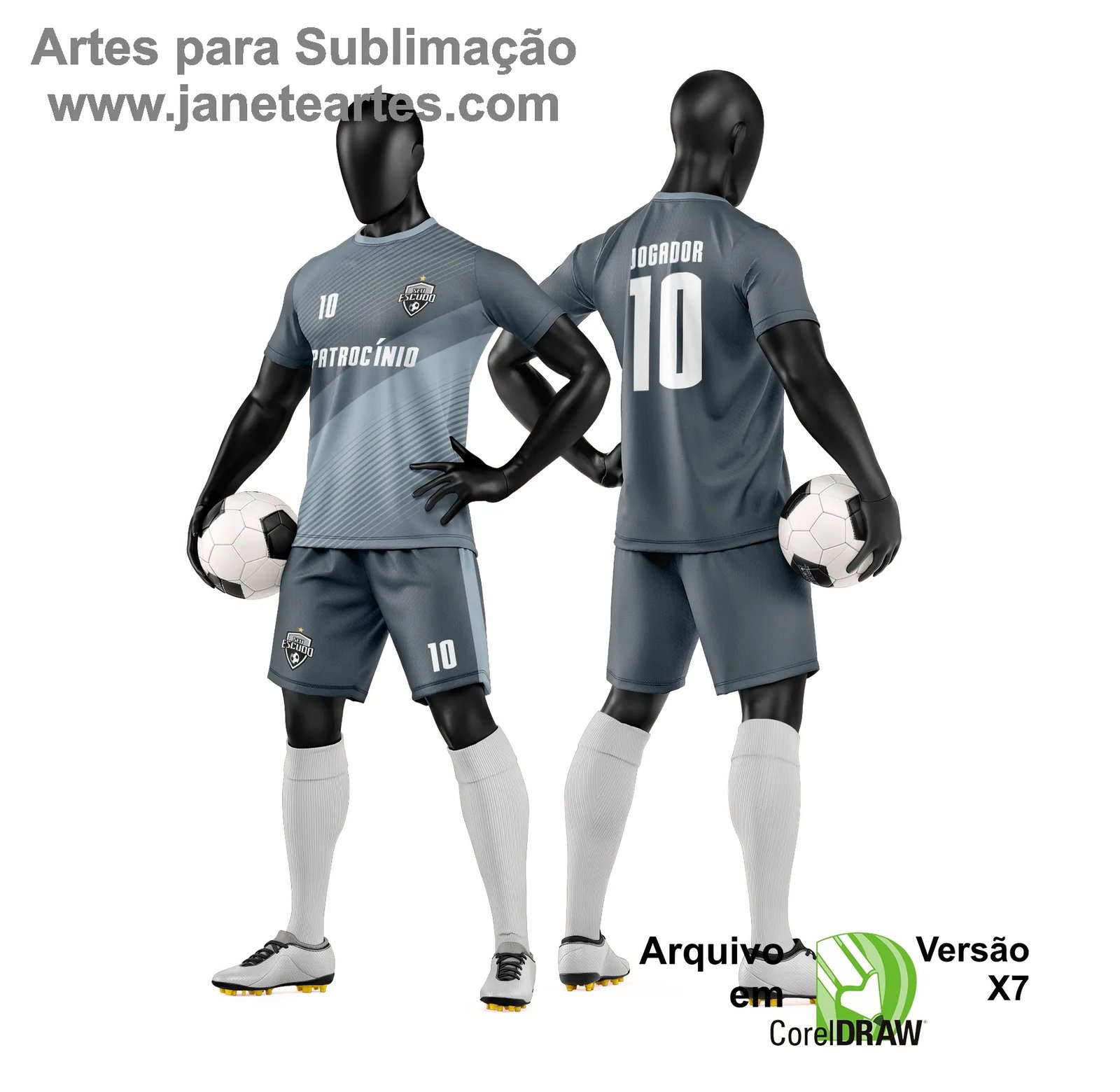 Arte Vetor Camisa e Short de Time de Futebol Amador