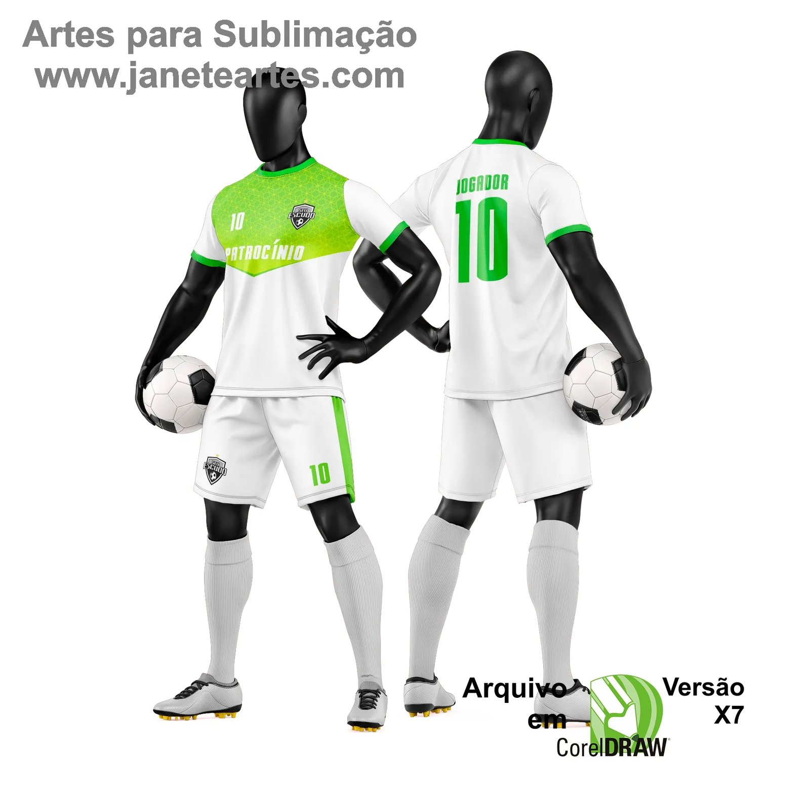 Arte Vetor Camisa e Short de Time de Futebol Amador