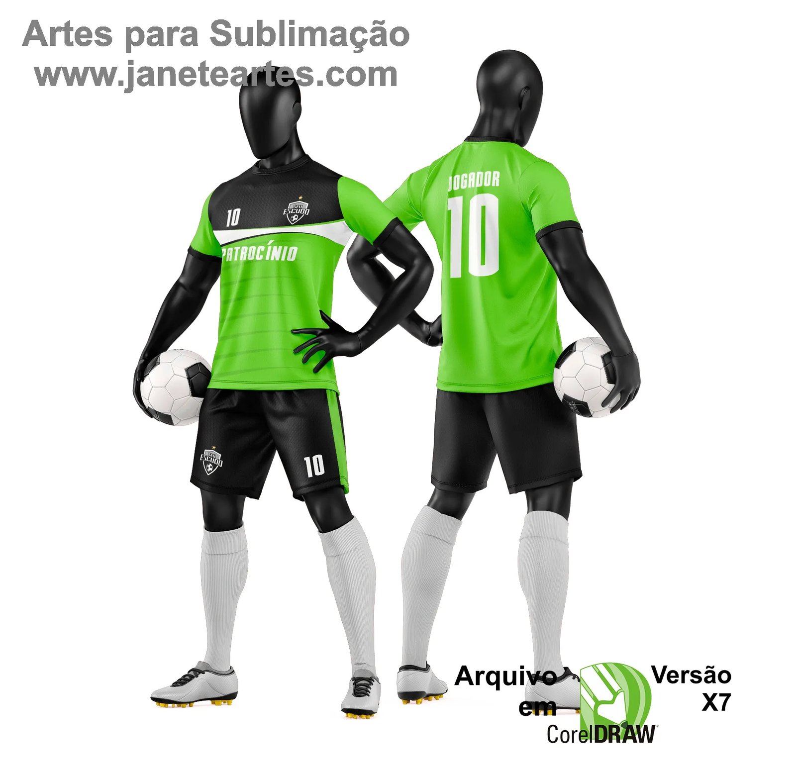 Arte Vetor Camisa e Short de Time de Futebol Amador