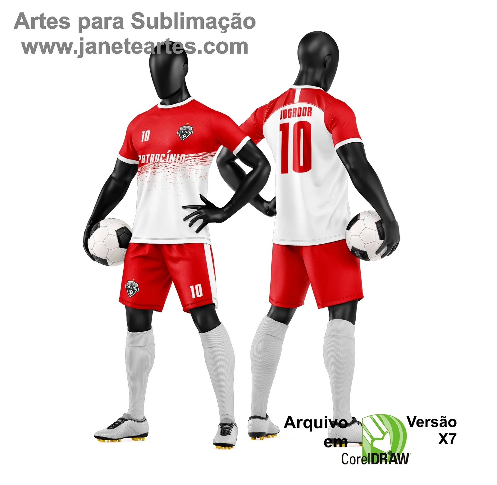 Arte Vetor Camisa e Short de Time de Futebol Amador