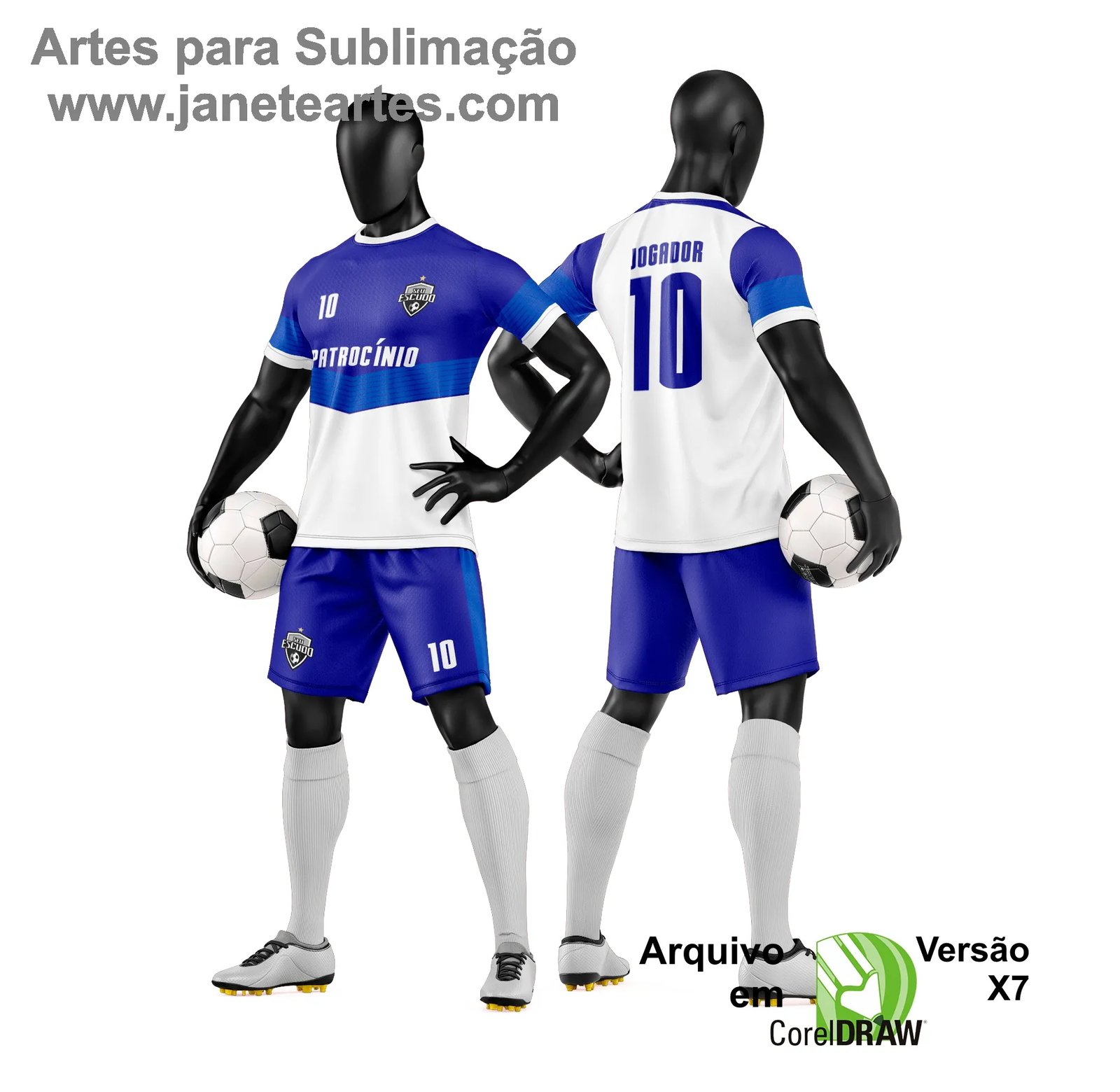 Arte Vetor Camisa e Short de Time de Futebol Amador