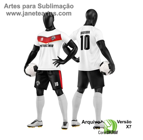 Arte Vetor Camisa e Short de Time de Futebol Amador