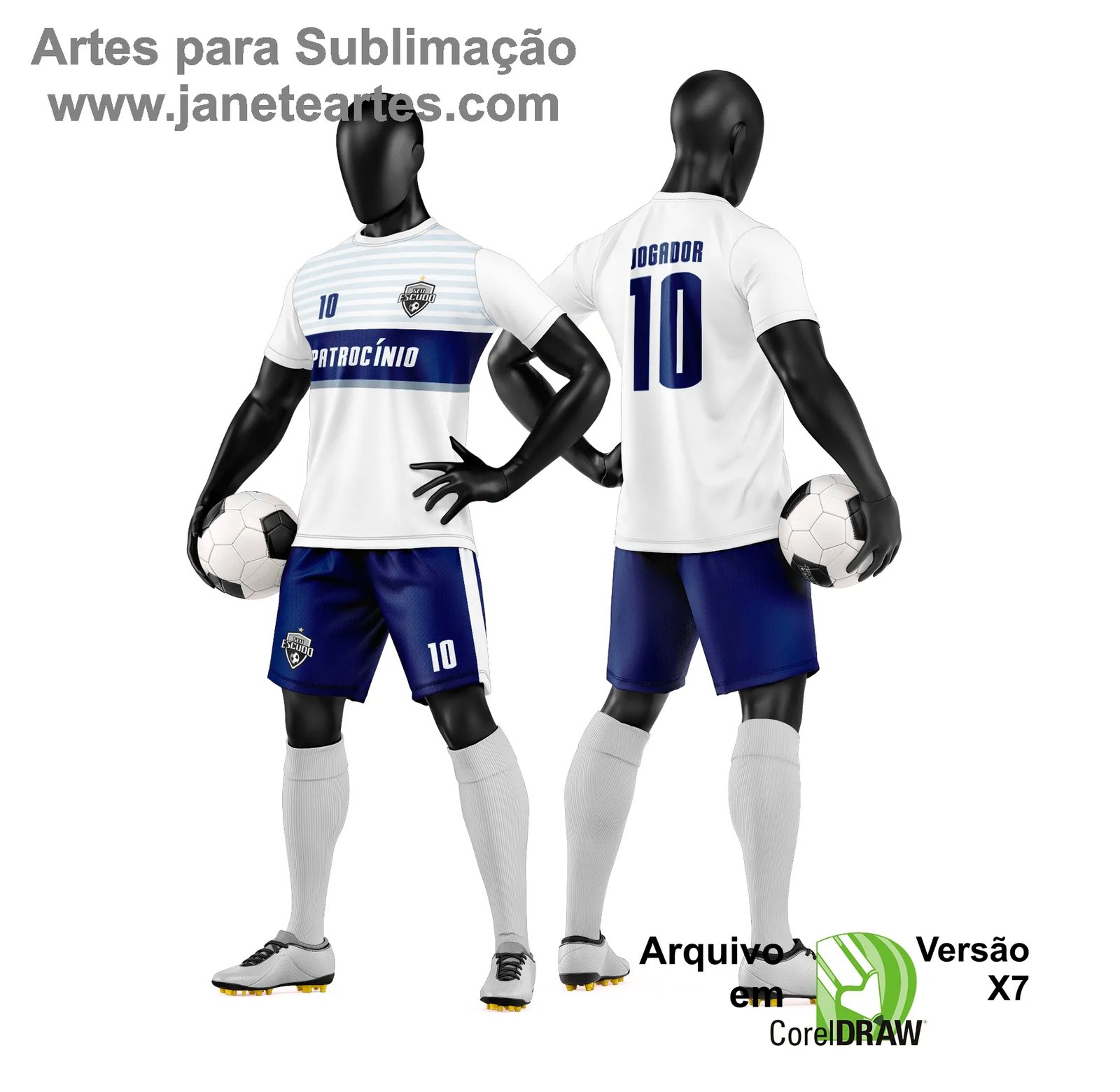 Arte Vetor Camisa e Short de Time de Futebol Amador