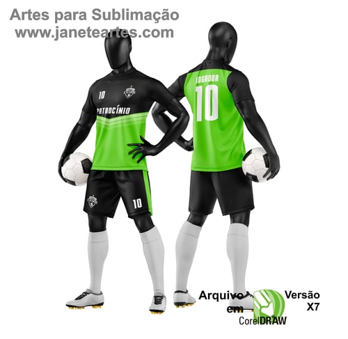 Arte Vetor Camisa e Short de Time de Futebol Amador