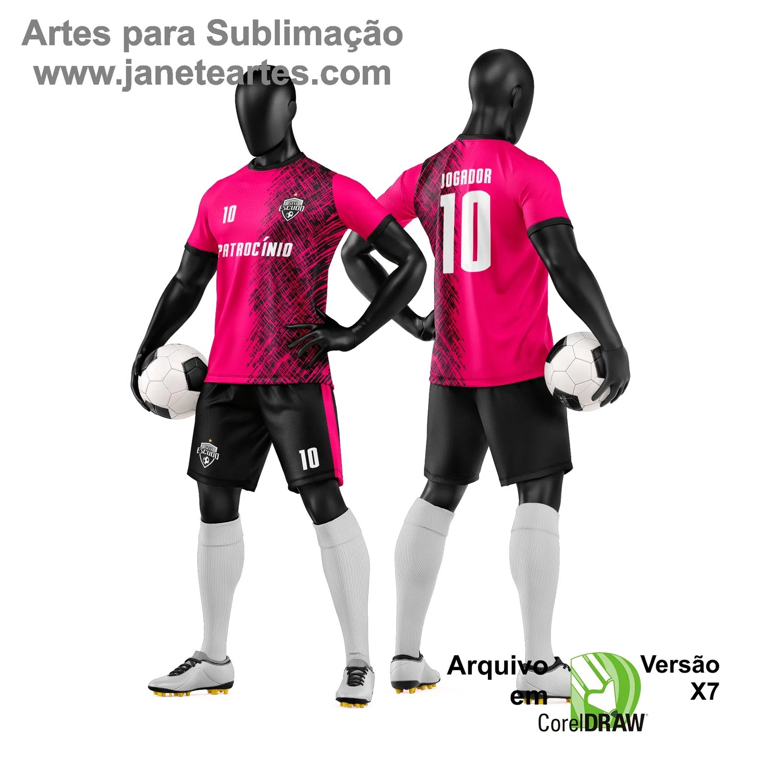 Arte Vetor Camisa e Short de Time de Futebol Amador