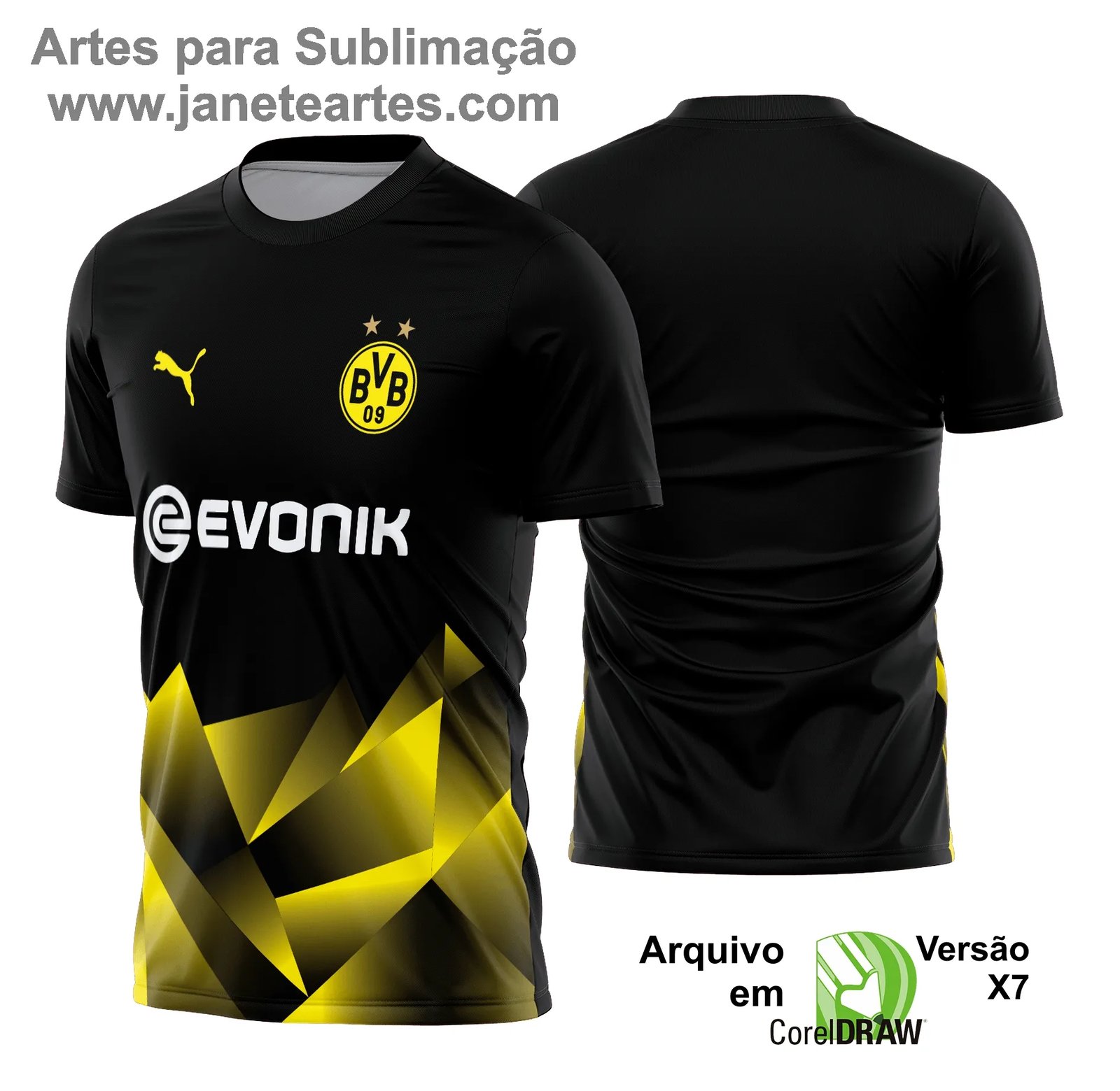 Arte Vetor Camisa Borussia Dortmund Treino 2019 - 2020