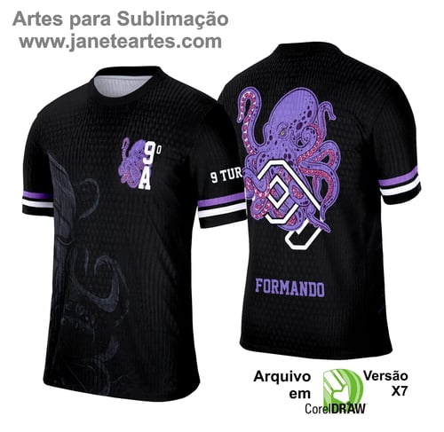 Arte Vetor Camisa Formandos Nono Ano Polvo