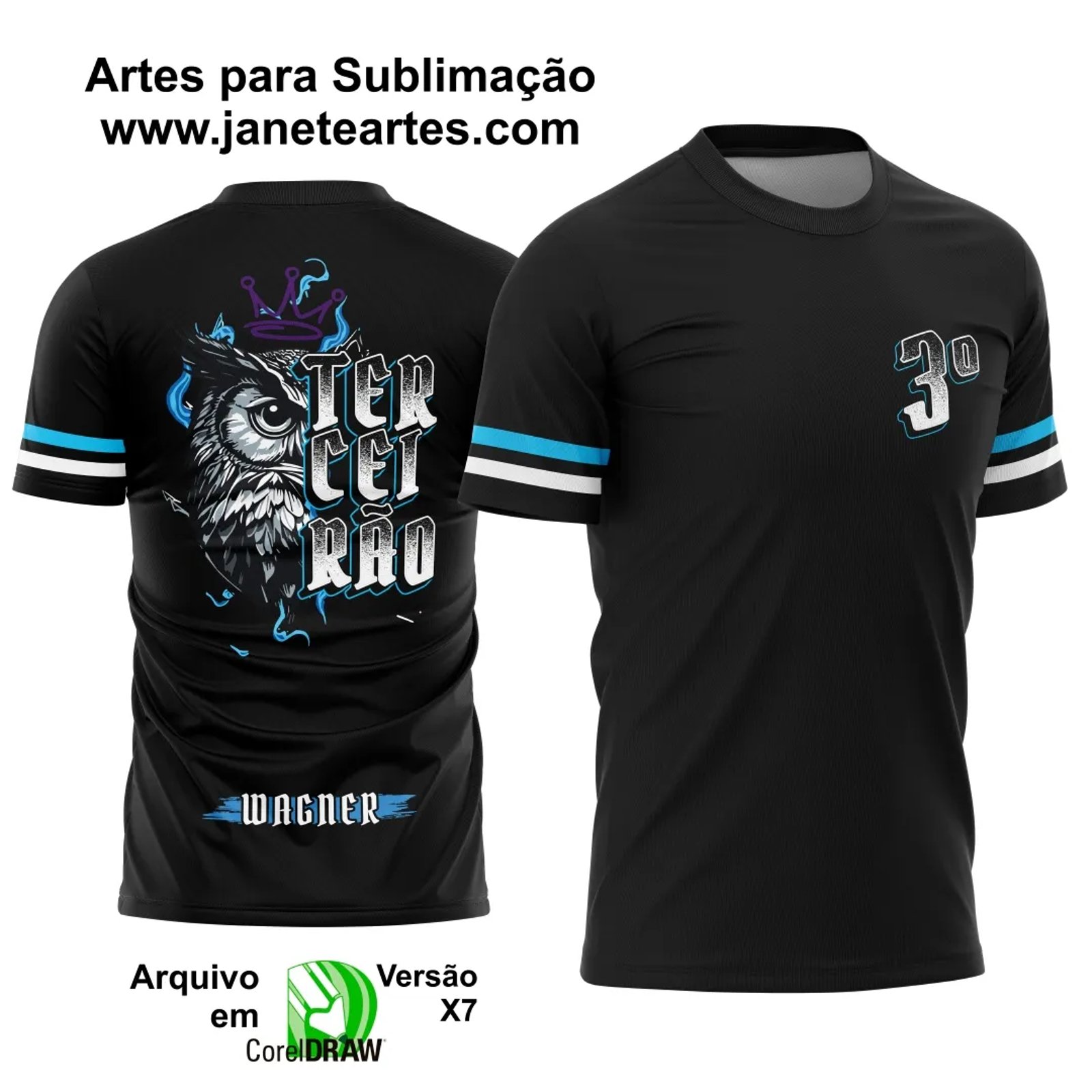 Arte Vetor Camisa Terceirão Coruja - Janete Artes