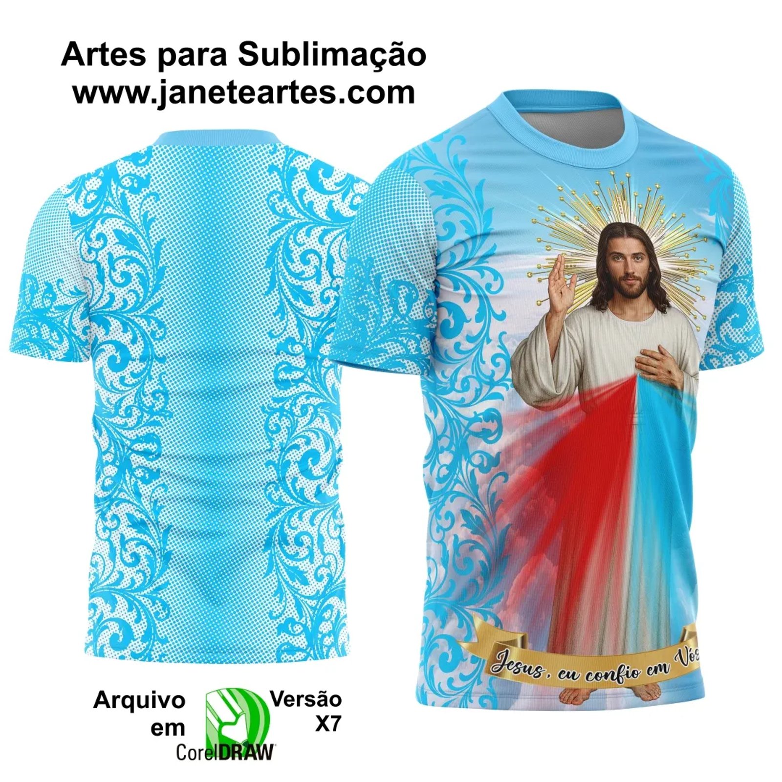 Arte Estampa Camisa de Religião - Jesus Cristo