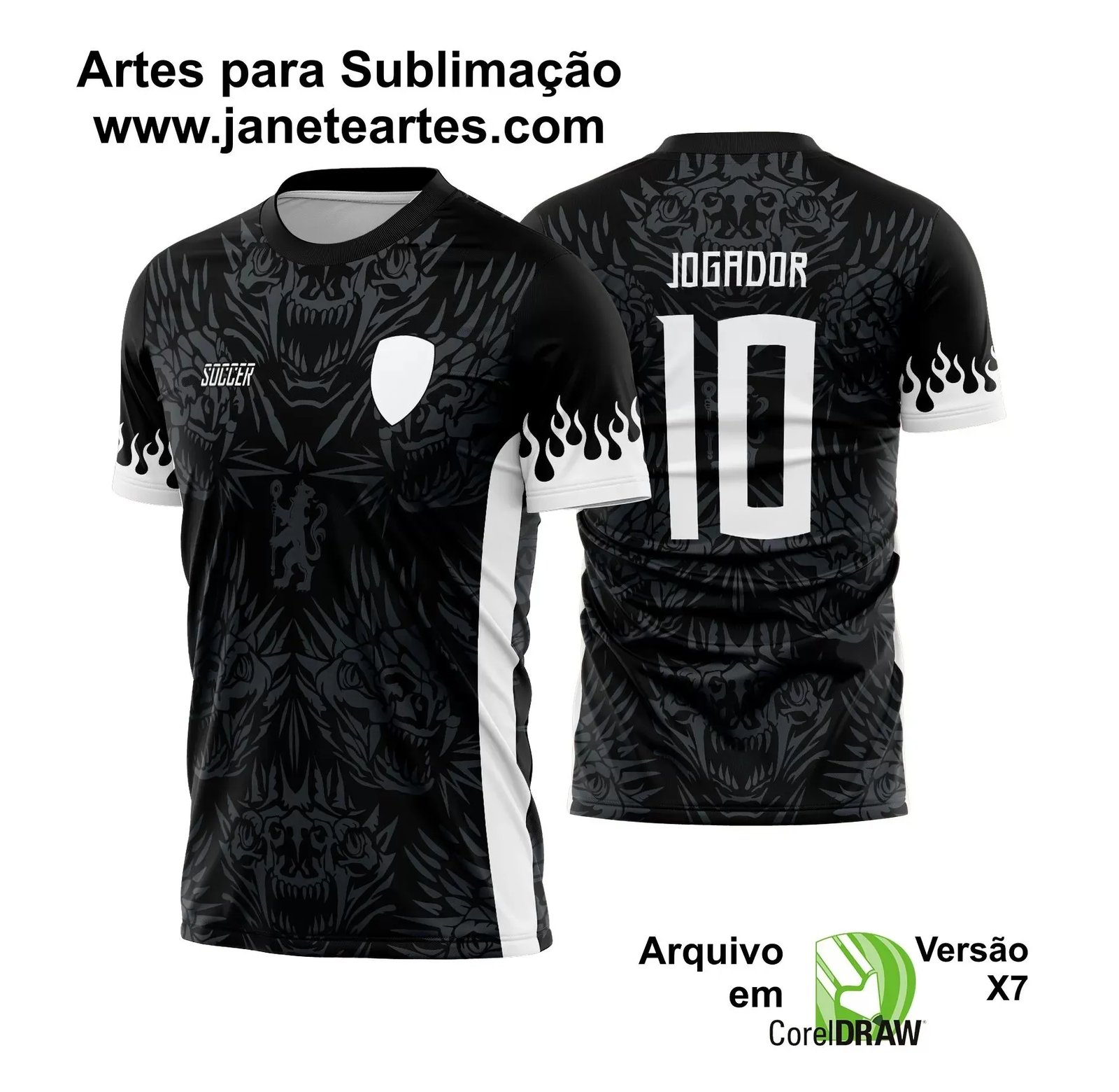 Arte Vetor Camisa Interclasse Dragão 2025 Ossos